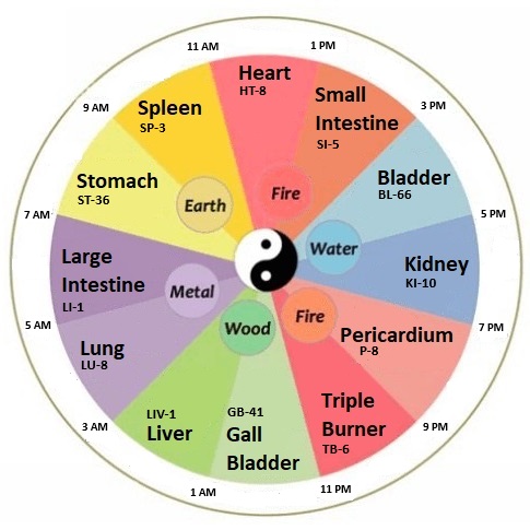 24-Hour Meridian Clock showing horary points