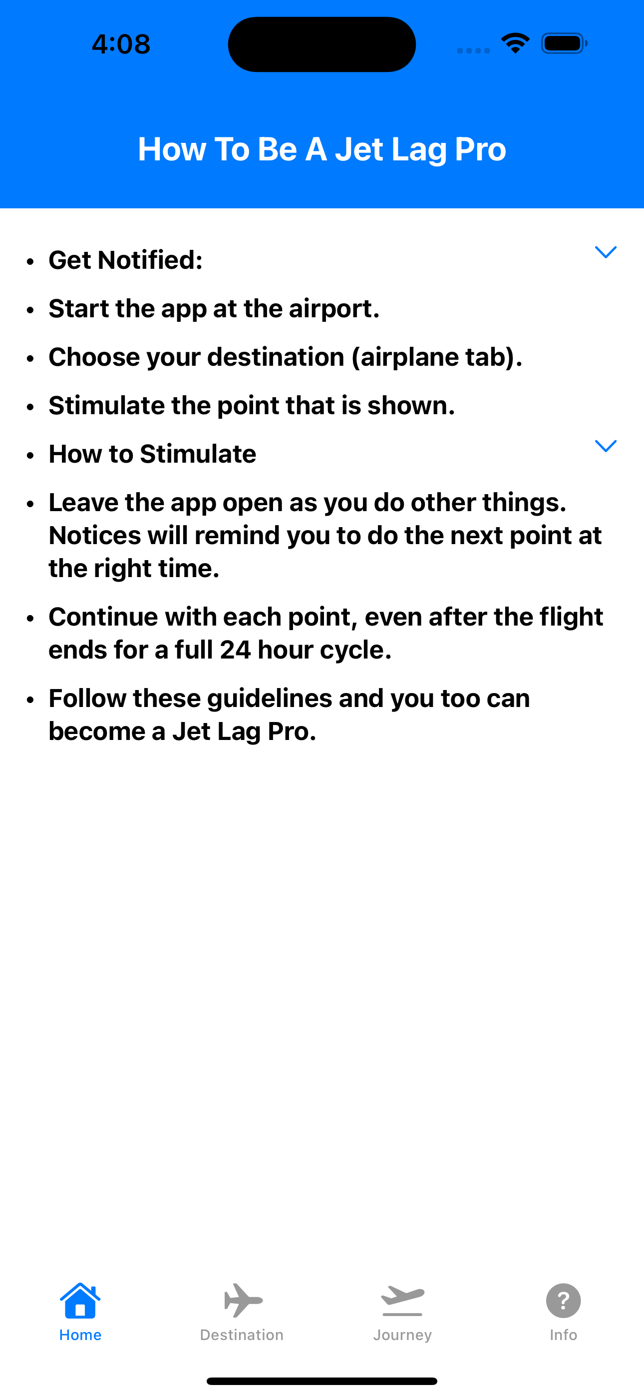 JetLagPro App Screenshot 1